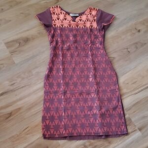 🔺️Zuddha Eggplant & Coral Embroidered Tunic/Swim Coverup/Kurta XSmall